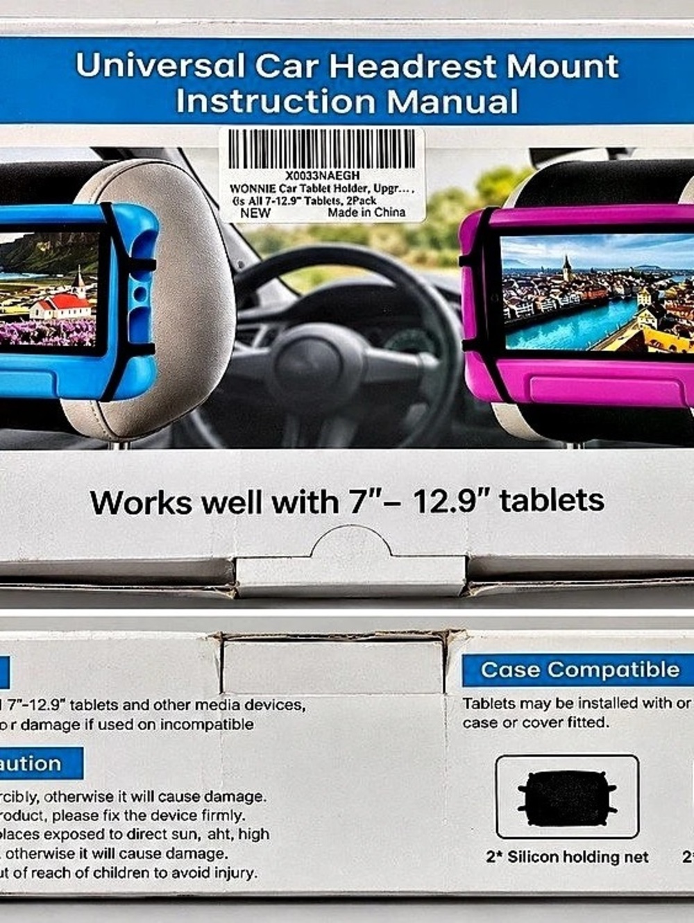 WONNIE Car Tablet Holder for Headrest, Universal Case